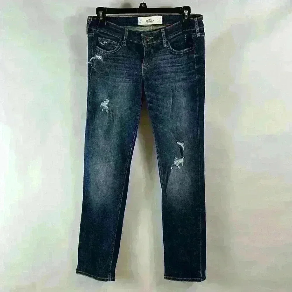 Hollister Straight Leg Jeans | Low rise | Dark Wash - Picture 1 of 6